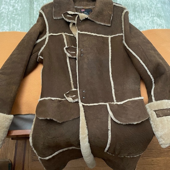 Authentic Diesel shearling coat shearling leather - Picture 4 of 7